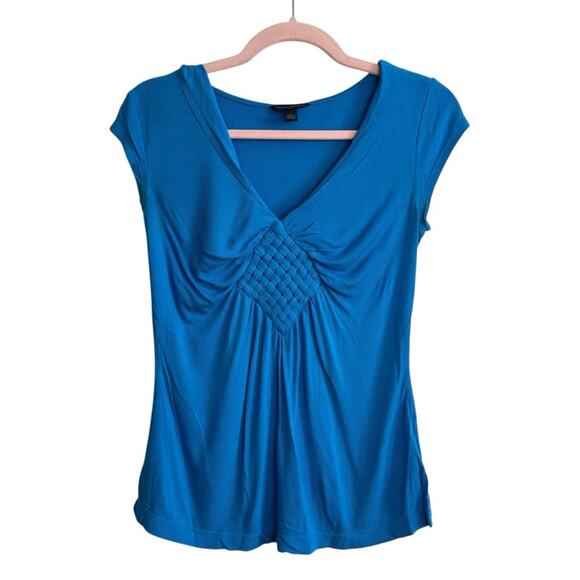 Banana Republic Tops - Banana Republic Blue Weave Front Cap Sleeve Shirt